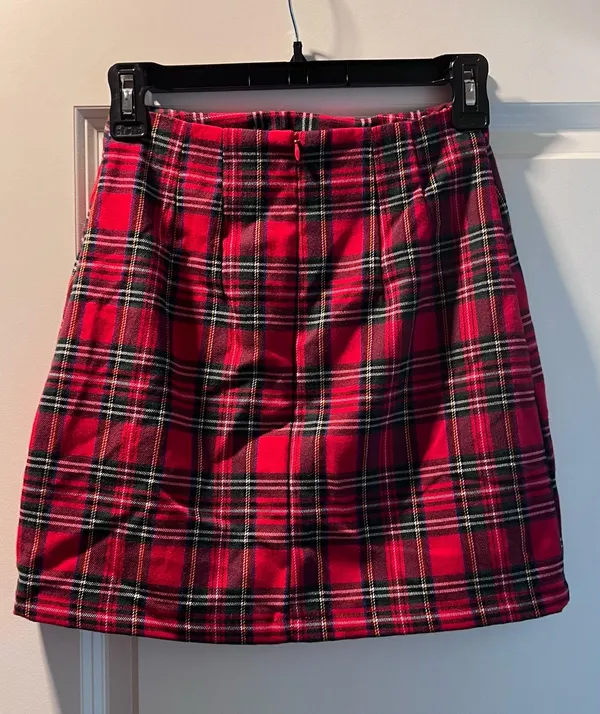 Brandy Melville Cara Plaid Skirt Red Mini - Image 2