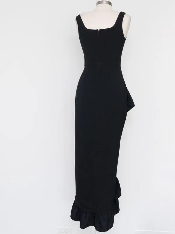 Dress the Population‎ - Charlene Asymmetrical Ruffle Mermaid Gown - Image 4