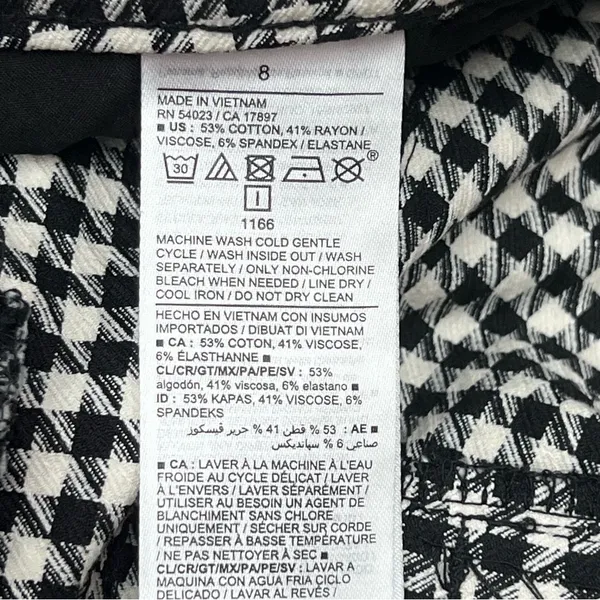 Old Navy 8 high rise pixie checkers pants black white FLAWED - Image 10