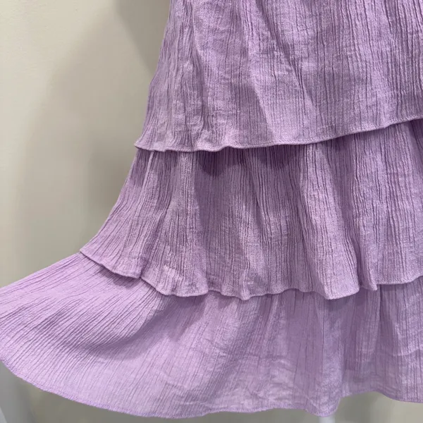 Lovers and Friends Brielle Mini‎ Dress Lavender Purple Tiered Ruffle Revolve S - Image 9