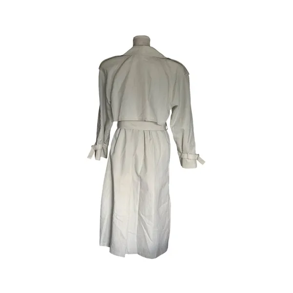 London Fog Trench Coat Women 10P Ivory Vintage Classic Minimalist Chic Academia - Image 2