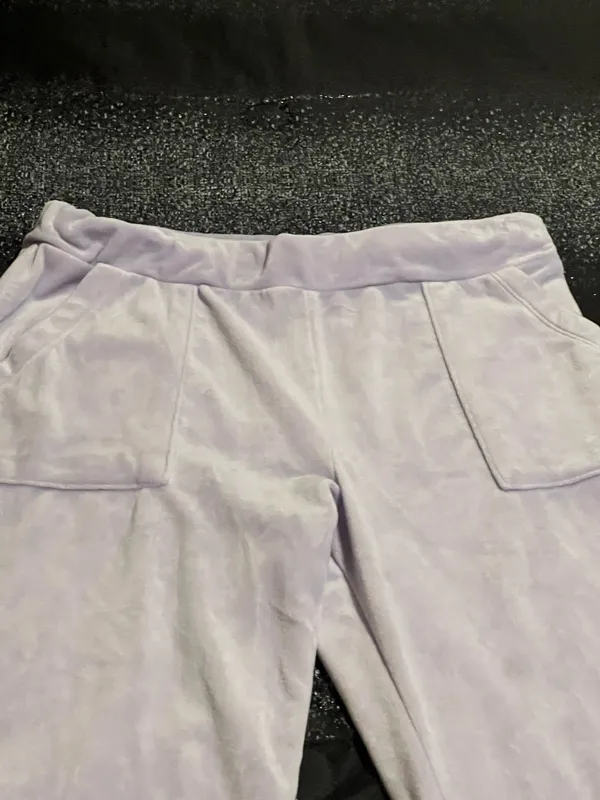 Womens L 11/13 No Boundaries Lilac Purple Velour Tracksuit Set- Hoodie & Pants - Image 11