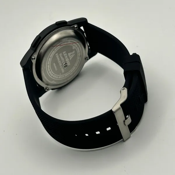 LENQIN Black Minimalist Men’s Digital Watch Working New Battery - Image 5