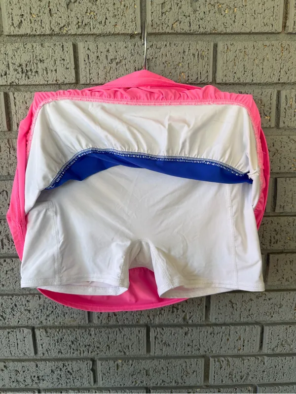 Lilly Pulitzer Peachy Skort Pink Royal Blue and White Luxletic Athletic UPF 50+ - Image 5
