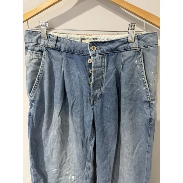 We The Free Paint Splatter Distressed Button Fly Aria Trouser Sz 28 M - Image 2