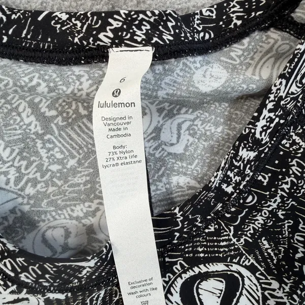 Lululemon Women's 6 Rise and Run Long Sleeve Top Tear it Up Alpine White Black - Image 5