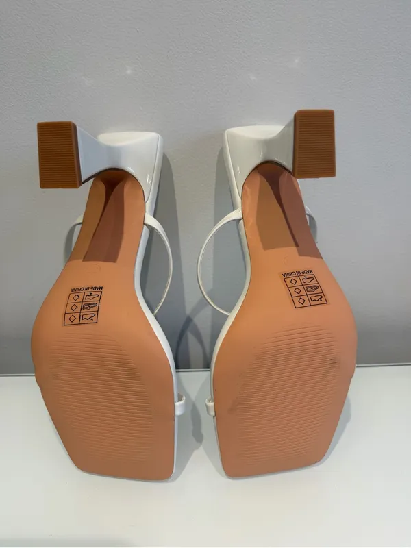 Amazon White Strapped Block Heels NWOT - Image 5