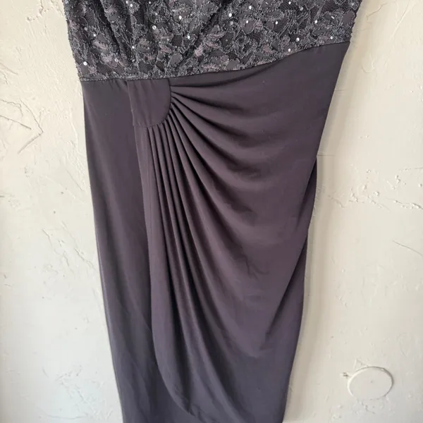 Dressbarn Y2k Dress Women's Size 6 Gray Lace‎ & Sequin Party Going Out - Image 3