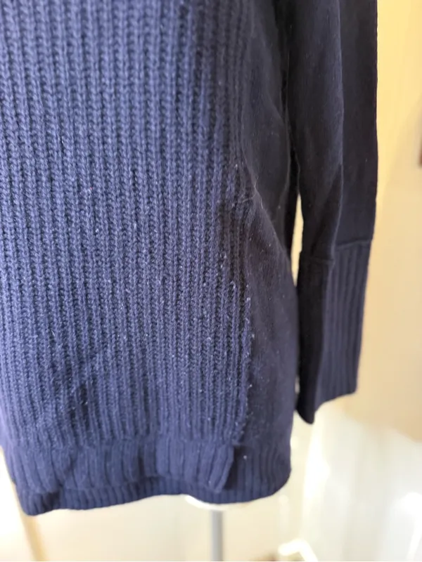 J. Crew Women’s Navy Ribbed Mock Neck Sweater Sz XS - Image 3