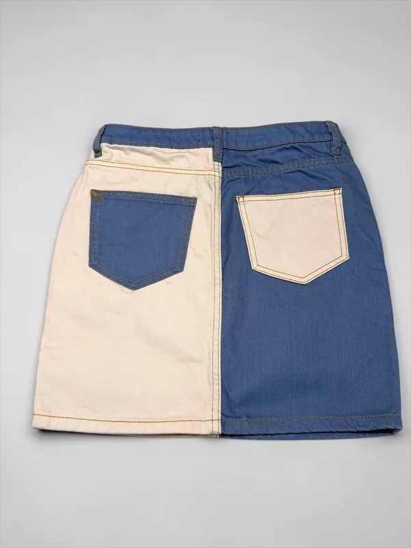 BDG Urban‎ Outfitters Two-Tone Colorblock Denim Mini Skirt - Image 2