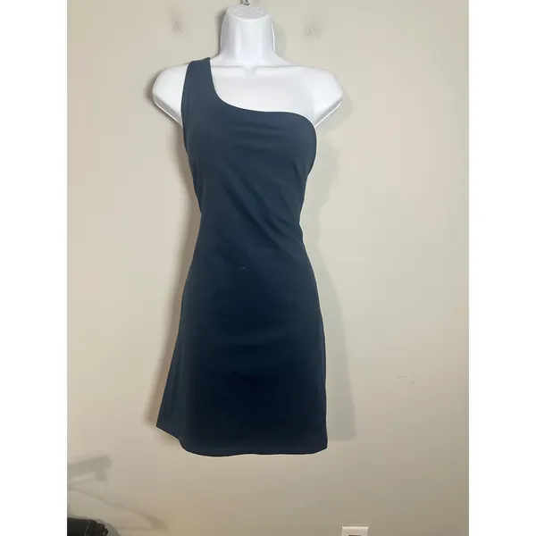 Girlfriend Collective Bianca One Shoulder Dress Midnight Navy Blue XL Activewear - Image 2
