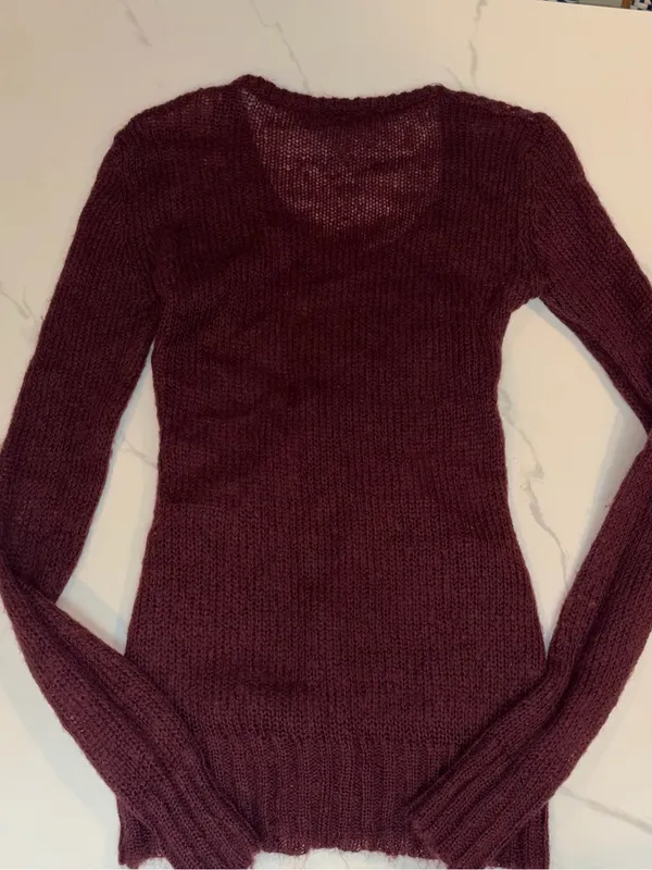 BKE Lace Mesh Floral Detail Mohair Blend Sweater Fairy - Size Medium - Image 8