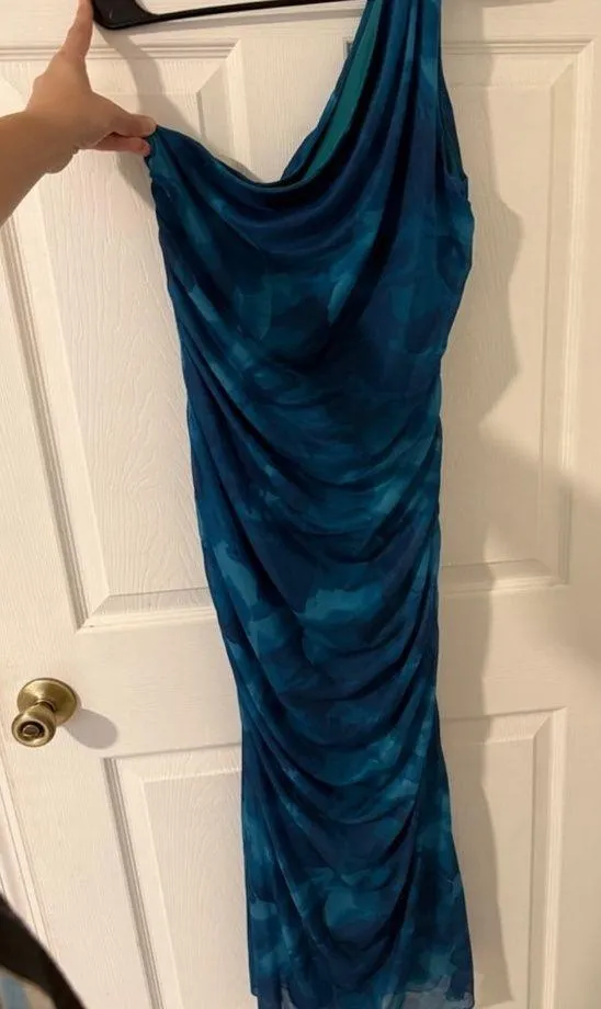 Elegant Teal Sleeveless Dress 2xl - Image 2