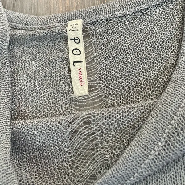 NWOT POL Sheer Knit Tank – Grey Size Small - Image 6