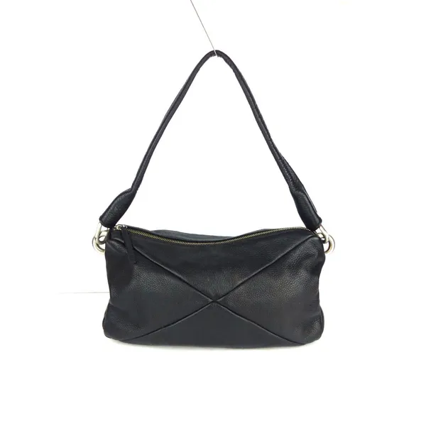 Calvin Klein Black Pebbled Leather Shoulder Bag Hobo Purse Slouchy Zip Y2K - Image 8