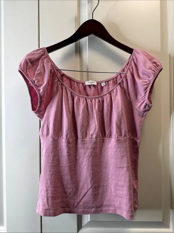 Aritzia Sunday Best Cottonwhisk Madeline T-Shirt Blouse Pink M - Image 2