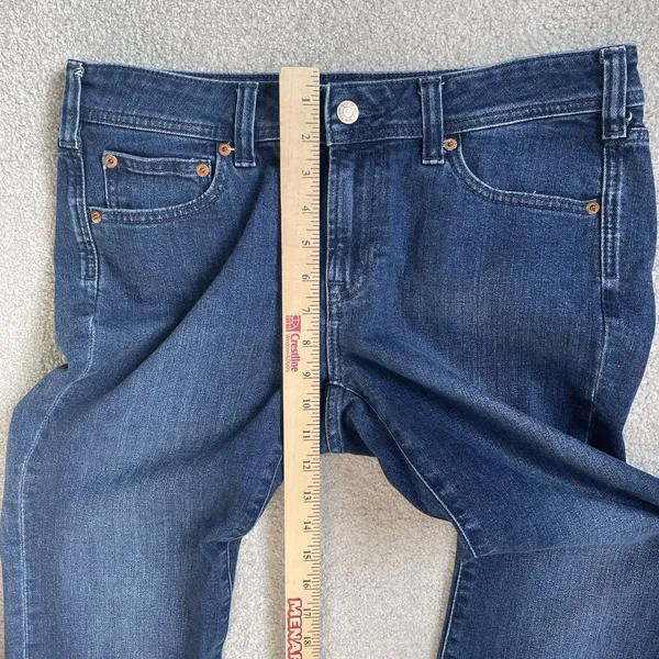 GAP '70s Flare Low Rise Denim Jeans Pants Blue Cotton Women's Size 10 Petite - Image 13