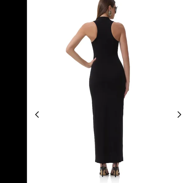 REVOLVE AFRM Women's Casper Funnel Neck Bodycon Maxi Dress, Noir, Small, NWT - Image 2