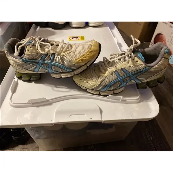 ASICS Gel Kushon 3 Running Shoes White Blue Women’s Size 10 Athletic Sneakers - Image 3