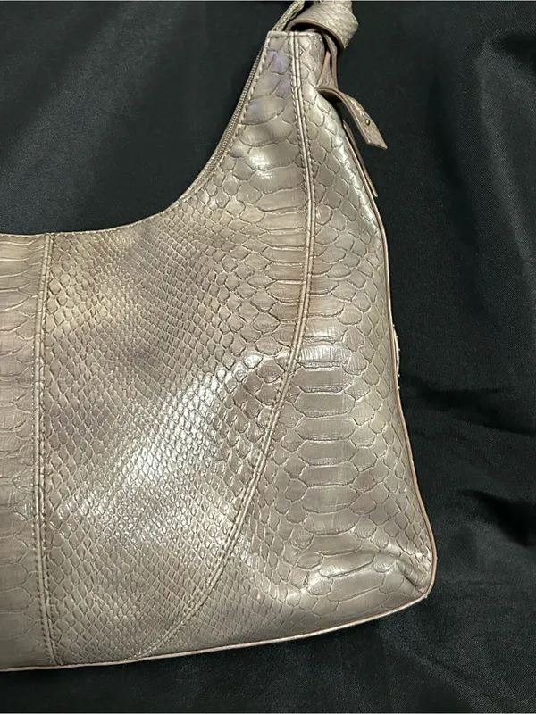 Liz Claiborne Women’s Taupe Textured Hobo Shoulder Bag Purse - Image 2