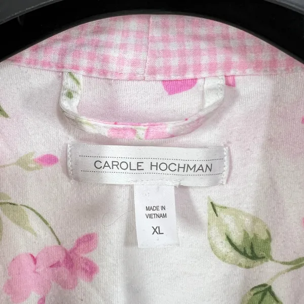 Pink Floral‎ Bath Robe Womens XL Cotton Blend Kimono Style Lightweight Belted - Image 6