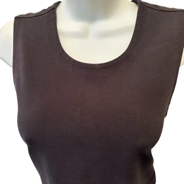 J.Crew Black Sleeveless Top Sz M Fitted Peplum Hem Business Career Stretch - Image 3