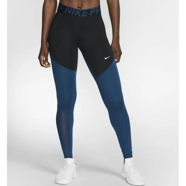 Nike Women’s Compression Leggings Blue/Black Dri-Fit Size L - Image 2
