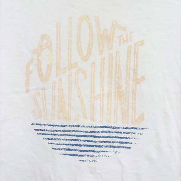 Anthropologie Carmen Saguer Womens Follow The Sunshine Boho Graphic Tee Cream S - Image 2