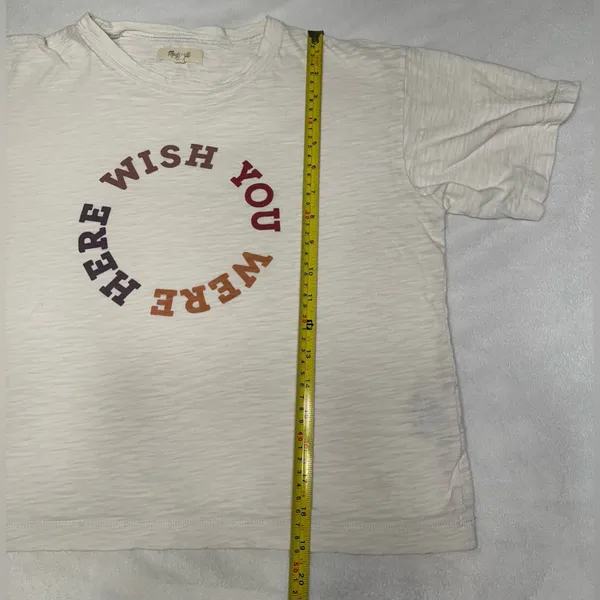 Madewell Wish You Were Here Tee Ivory Casual Cotton Pullover Shirt-Small - Image 2