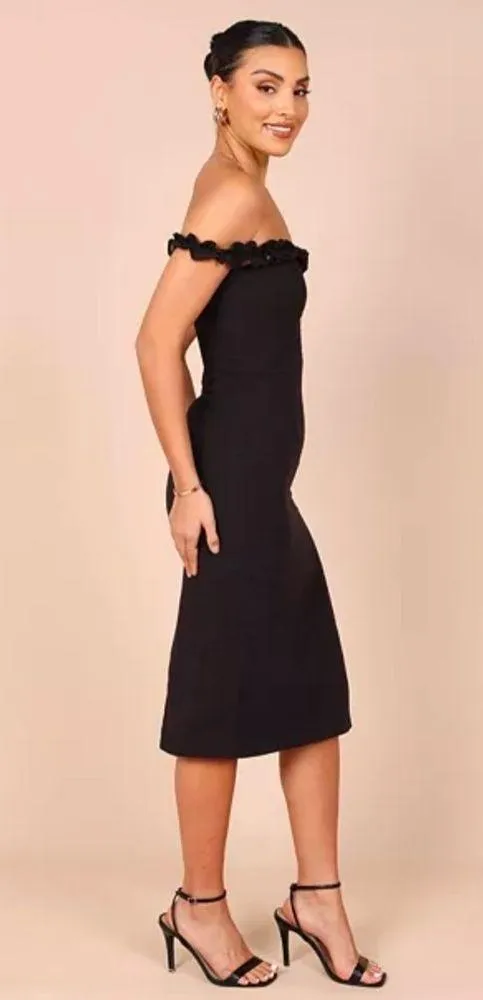 Petal and Pup Florez Off Shoulder Midi Length Dress Black Size 2 - Image 5