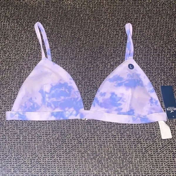 ✨ hollister pink/purple tie dye triangle bikini top✨ - Image 3