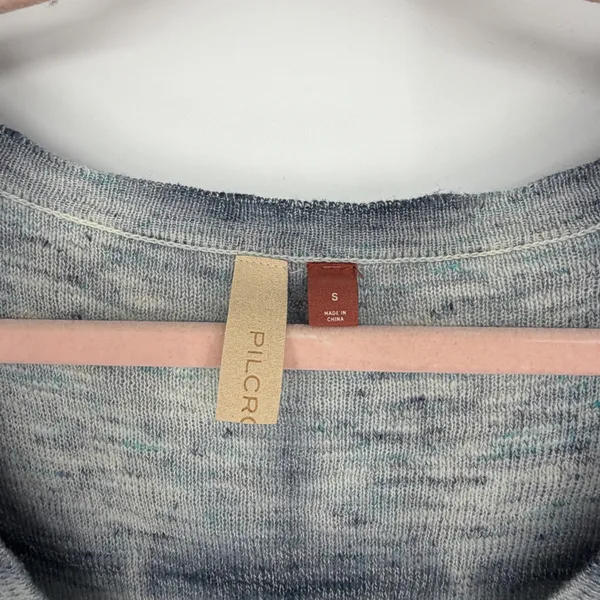 Pilcro Anthropologie Blue Tie Dye Linen Blend Cardigan Sweater‎ Boxy Oversized S - Image 3