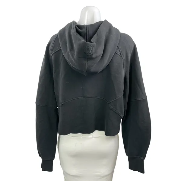 Lululemon Scuba Black Activewear Oversized Half Zip Hoodie Hooded Sweatshirt M/L - Image 3
