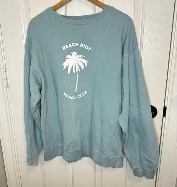 Beach Riot Beach Club Surf Spray Blue Oversized Crewneck Sweatshirt - Image 2