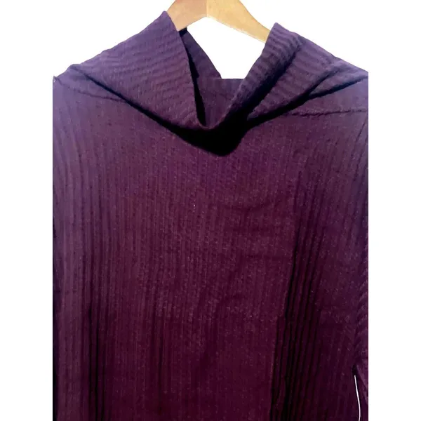 Free People Shirt Women's Small NWT Juicy Cowl Neck Oversized Split Back Wine - Image 3