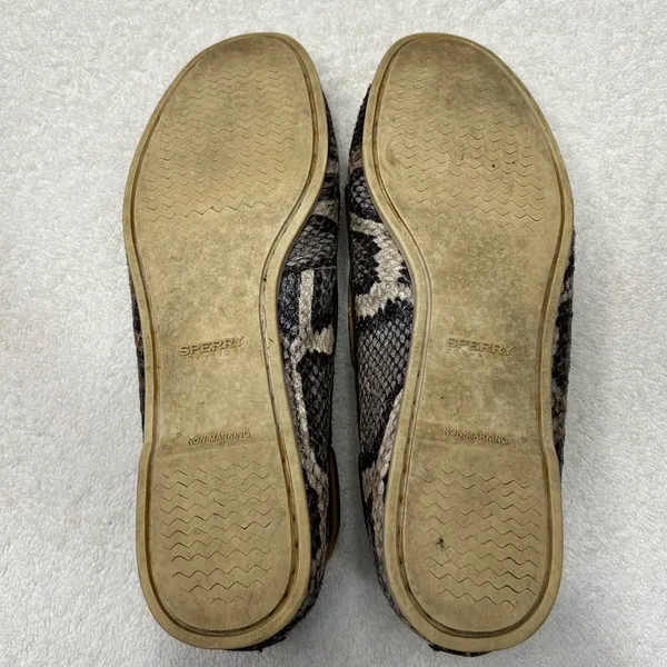Sperry Brown Snake-Print Moccasin Loafers with Tan Laces - Image 4