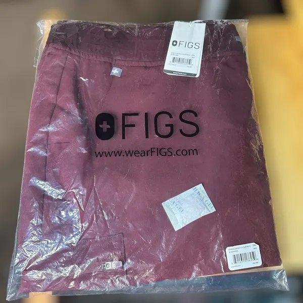 Figs Women’s Zamora Jogger Scrub Pants Burgundy Size 2XL NEW! - Image 2