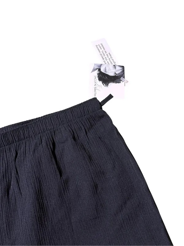 NWT Jaclyn Smith Medium Black Wide Leg Pull On Flowy Elastic Waist Dress Pants - Image 2