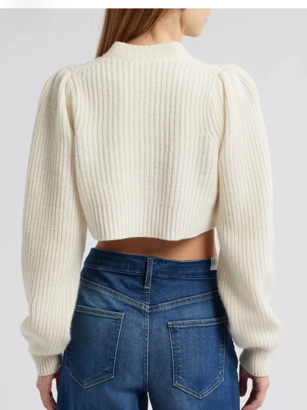 LoveShackFancy Avignon Crop Cashmere Blend Cardigan - Image 2