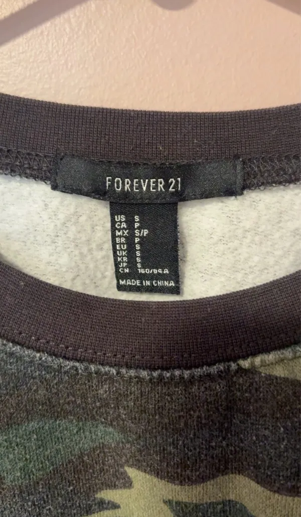 Forever 21 Dark Camo Crewneck Sweatshirt  - Image 2
