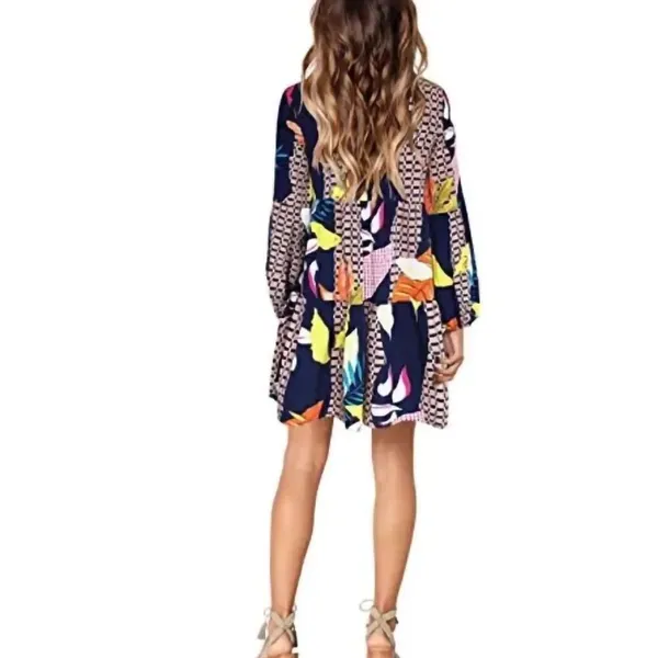 Women’s Loose Fitting Flowy Long Sleeve Lightweight Short Summer Dress Size S - Image 10