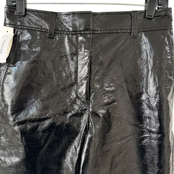 Aritzia Babaton Command Cropped Pant Womens 8 Black Vegan Leather‎ Straight Leg - Image 2
