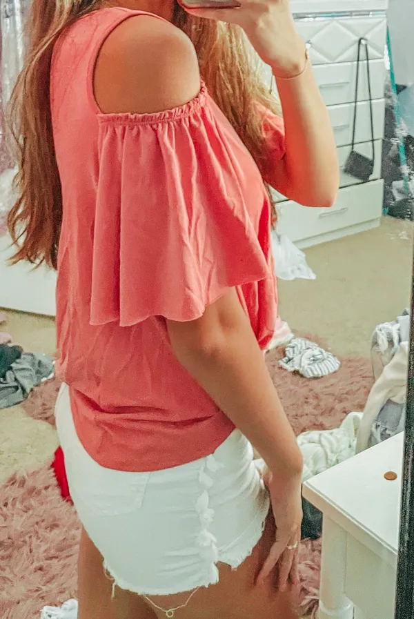 off the shoulder top Pink Size M - Image 2