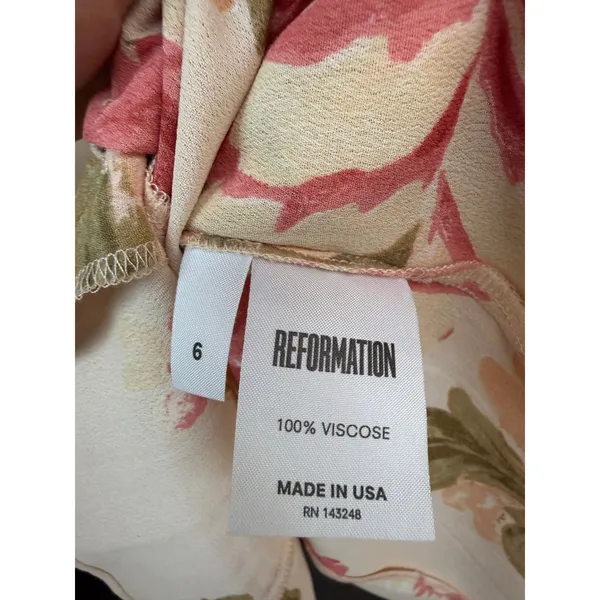 Reformation Bethany Floral Mini Morning Dress Size 6 Button Up - Image 3