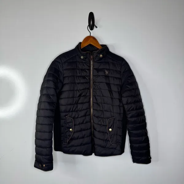 U.S. Polo Assn Channel Side Knit Black Puffer‎ Jacket Size Medium - Image 4