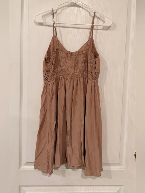 Birch and Stone Spaghetti Strap Boho Dress in Tan - Image 4