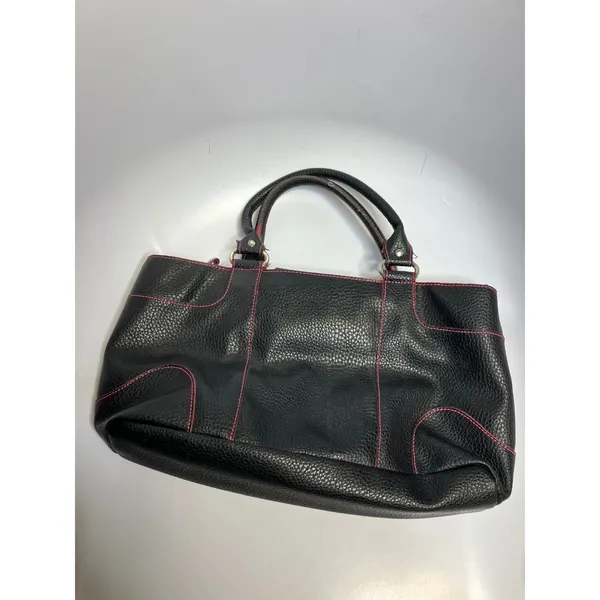 Y2K‎ Tommy Hilfiger black pebbled leather hand bag medium size retro vintage - Image 3