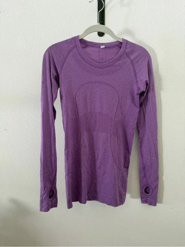 Lululemon Swiftly Tech Long Sleeve Crew Heathered Moonlit Magenta Top - Image 5