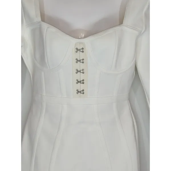 Band of Stars Bodycon Dress‎ White Sweetheart Neck Party Cocktail NWT - Image 5