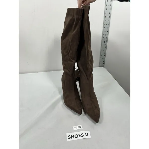 Womans New A New Day Justice Knee High Stiletto Boots Size 10 Brown Pointed Toe - Image 2